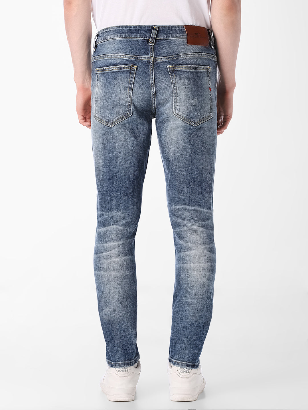 Light Wash Distressed Slim Fit Jeans