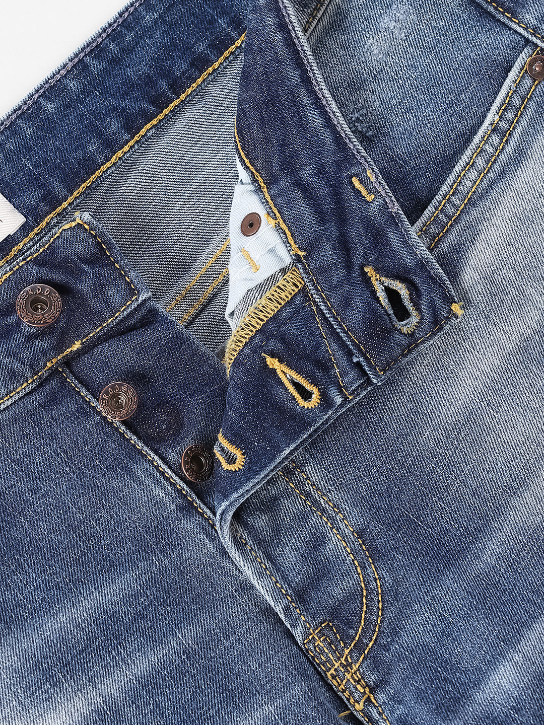 Light Wash Distressed Slim Fit Jeans