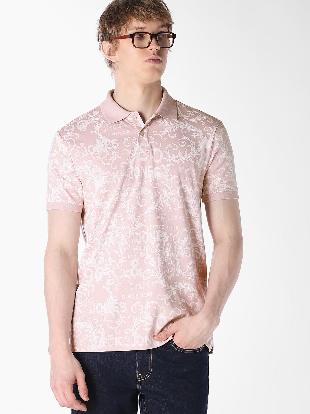 Printed Cotton Polo - S