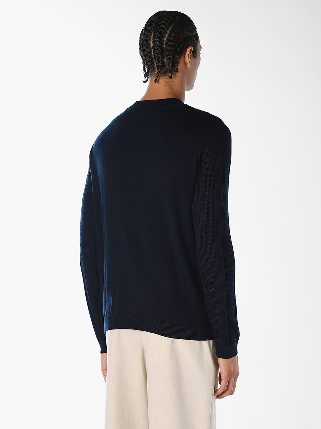 Ribbed Knit Cotton Pullover