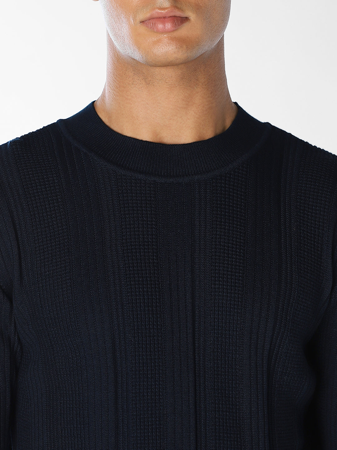 Ribbed Knit Cotton Pullover