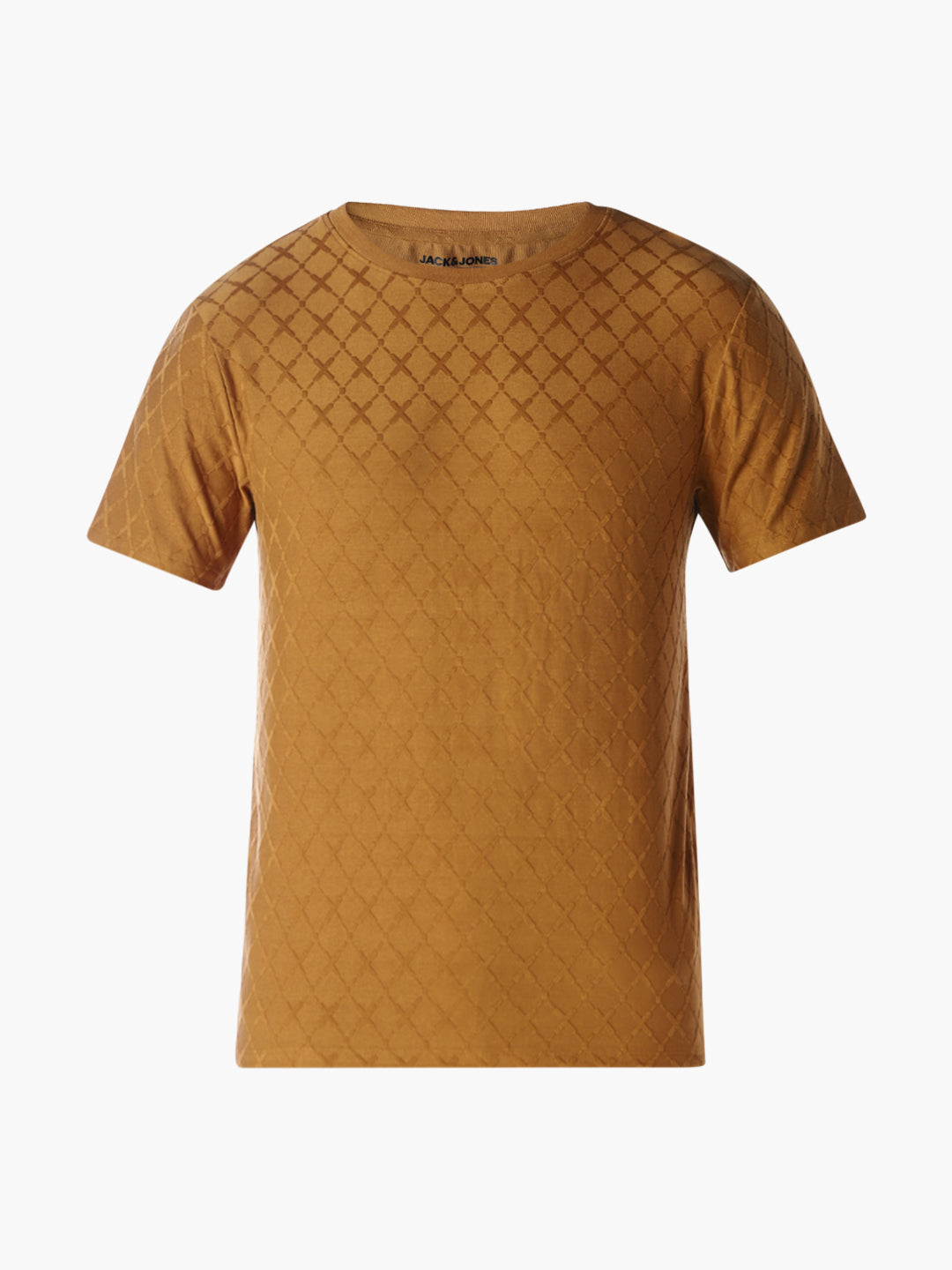 Brown Solid Regular Fit T-shirt