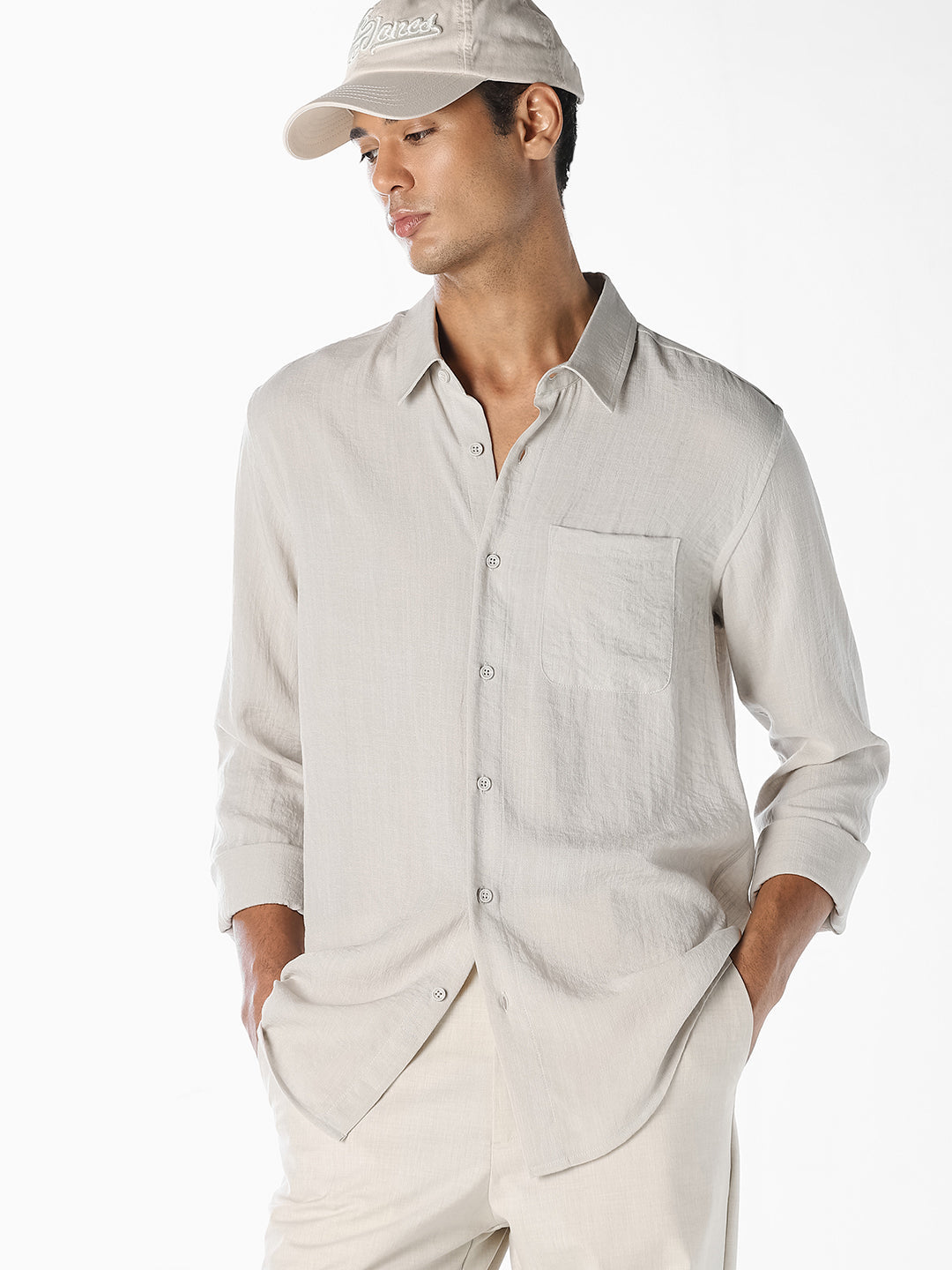 Off-White Solid Shirt