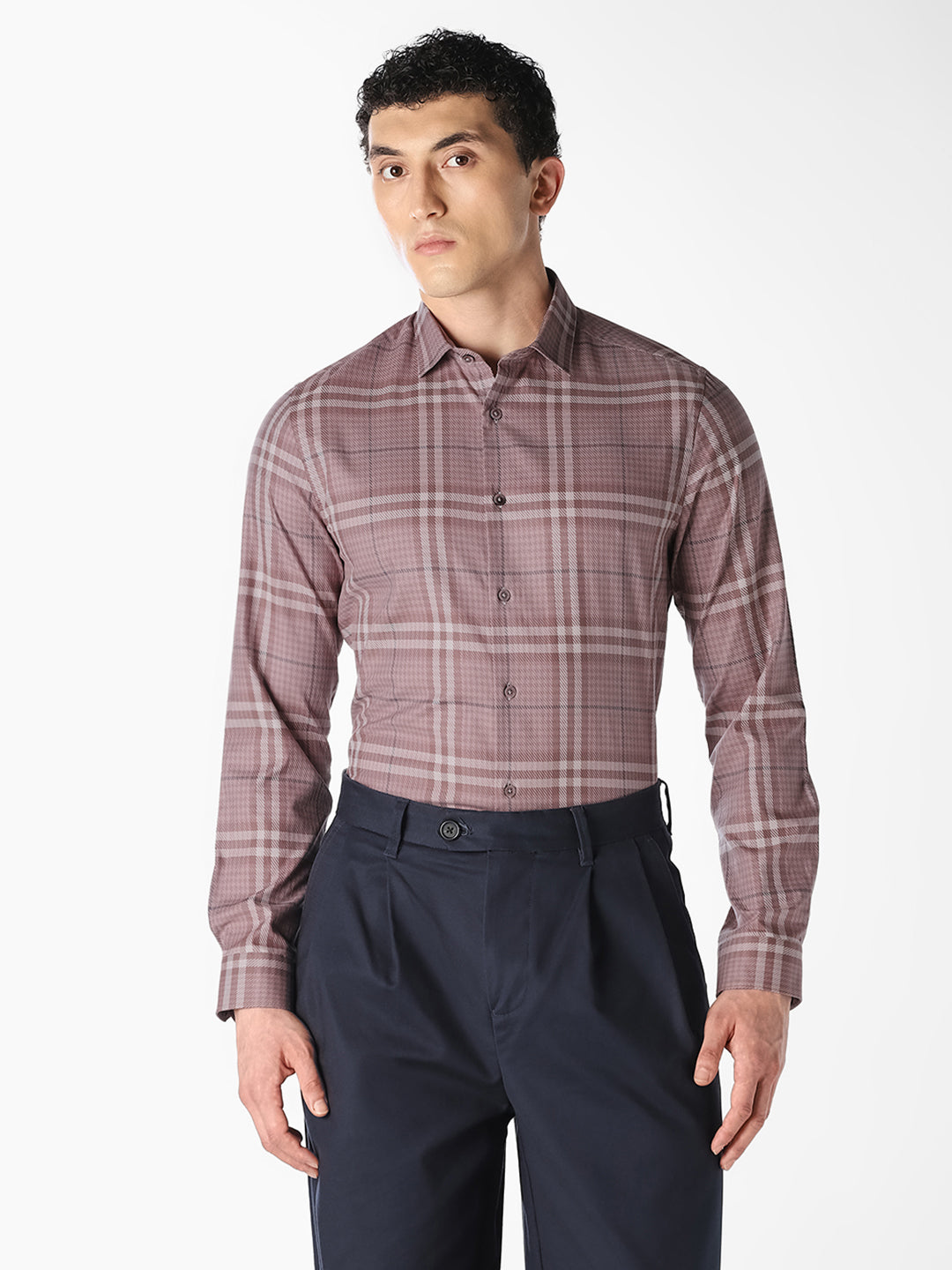 Purple Check Dobby Shirt