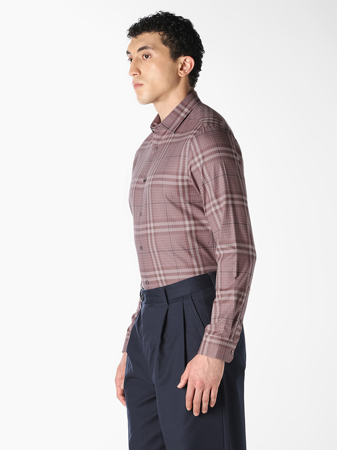 Purple Check Dobby Shirt