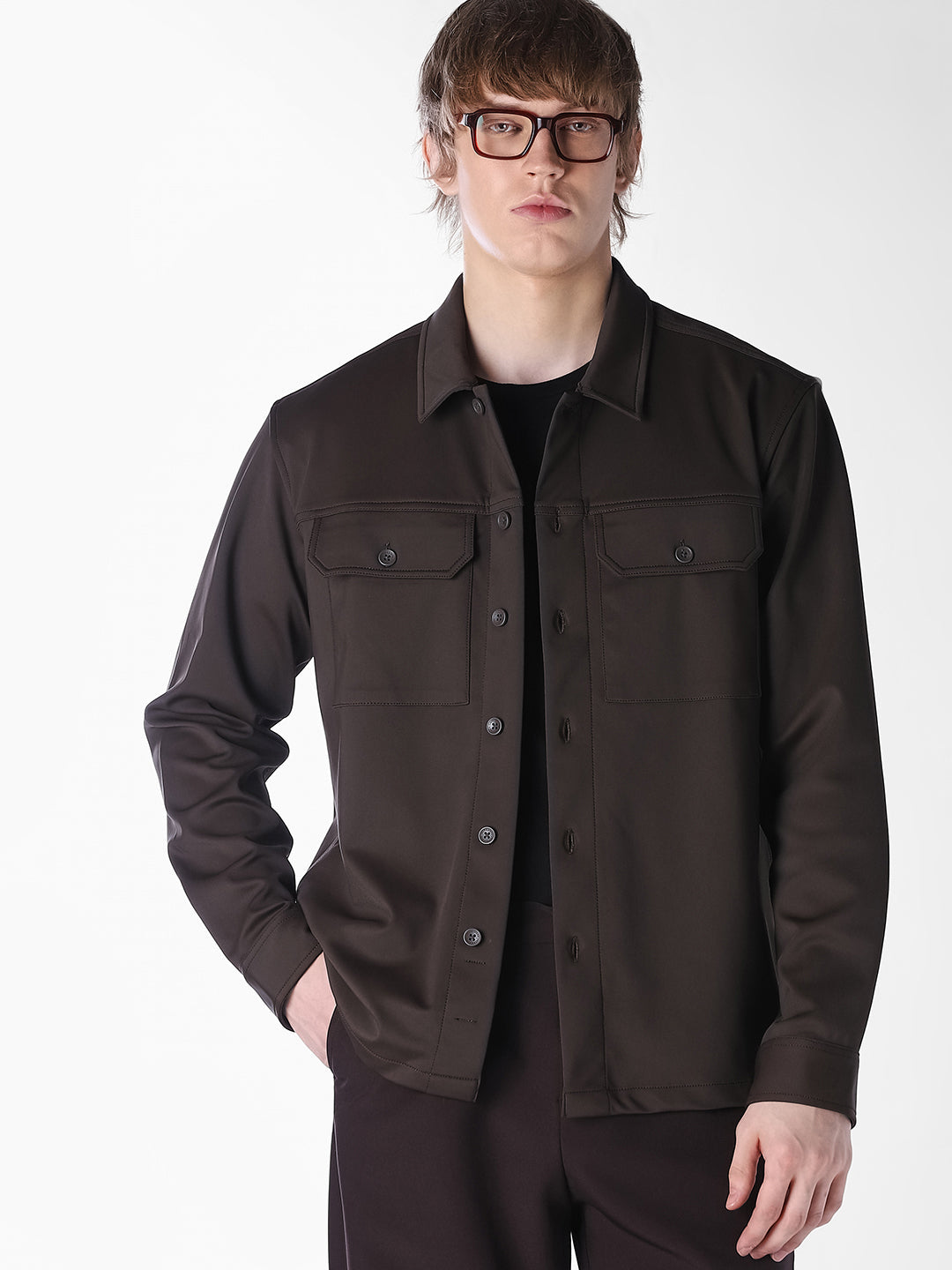 Dark Brown Oversized Shirt