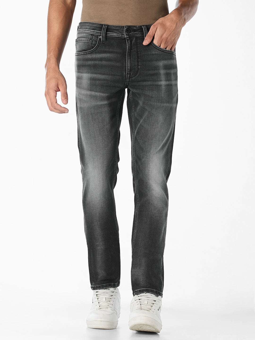 Black Washed Clark Regular Fit Jeans
