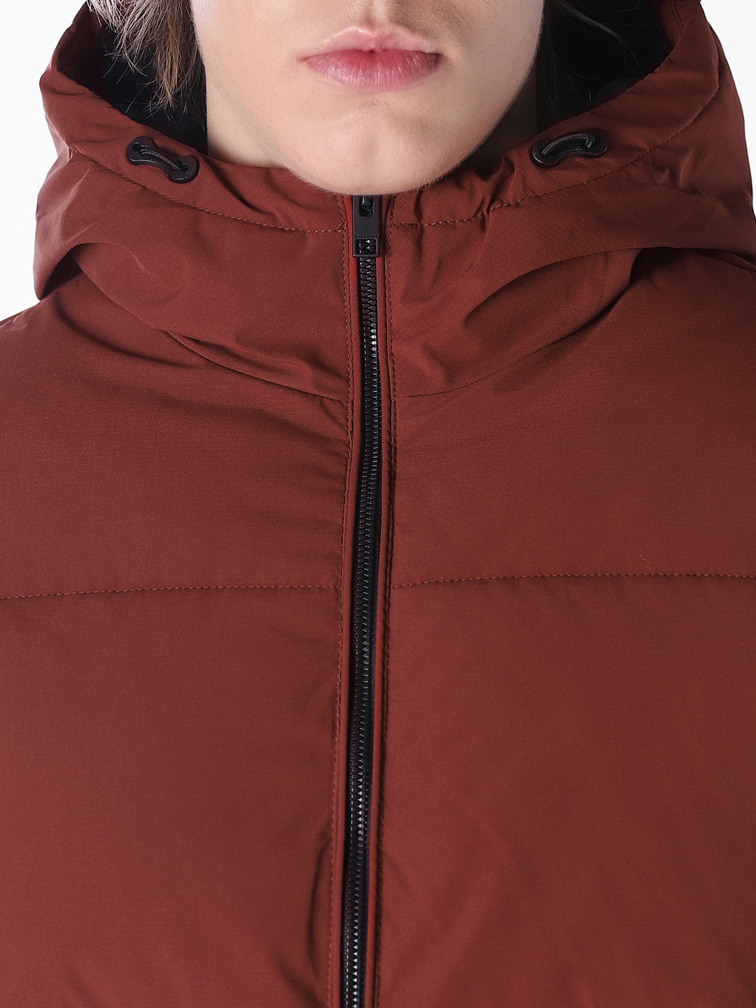 Brown Regular Fit Puffer Jacket