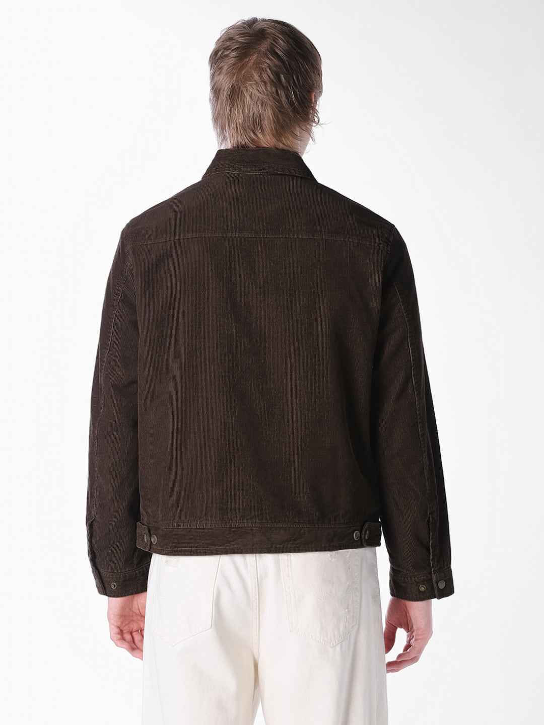 Brown Solid Regular Fit Jacket