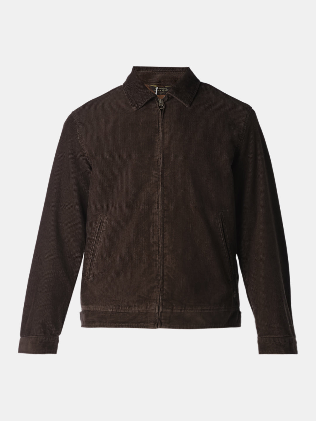 Brown Solid Regular Fit Jacket