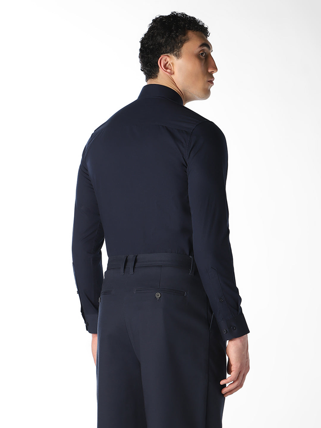 Navy Blue Slim Fit Formal Shirt