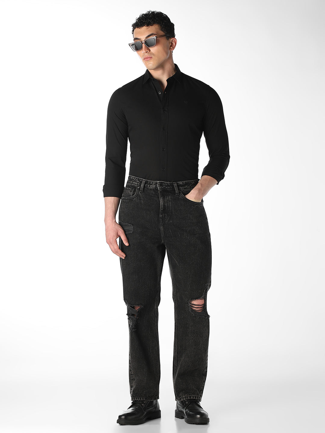 Black Slim Fit Formal Shirt