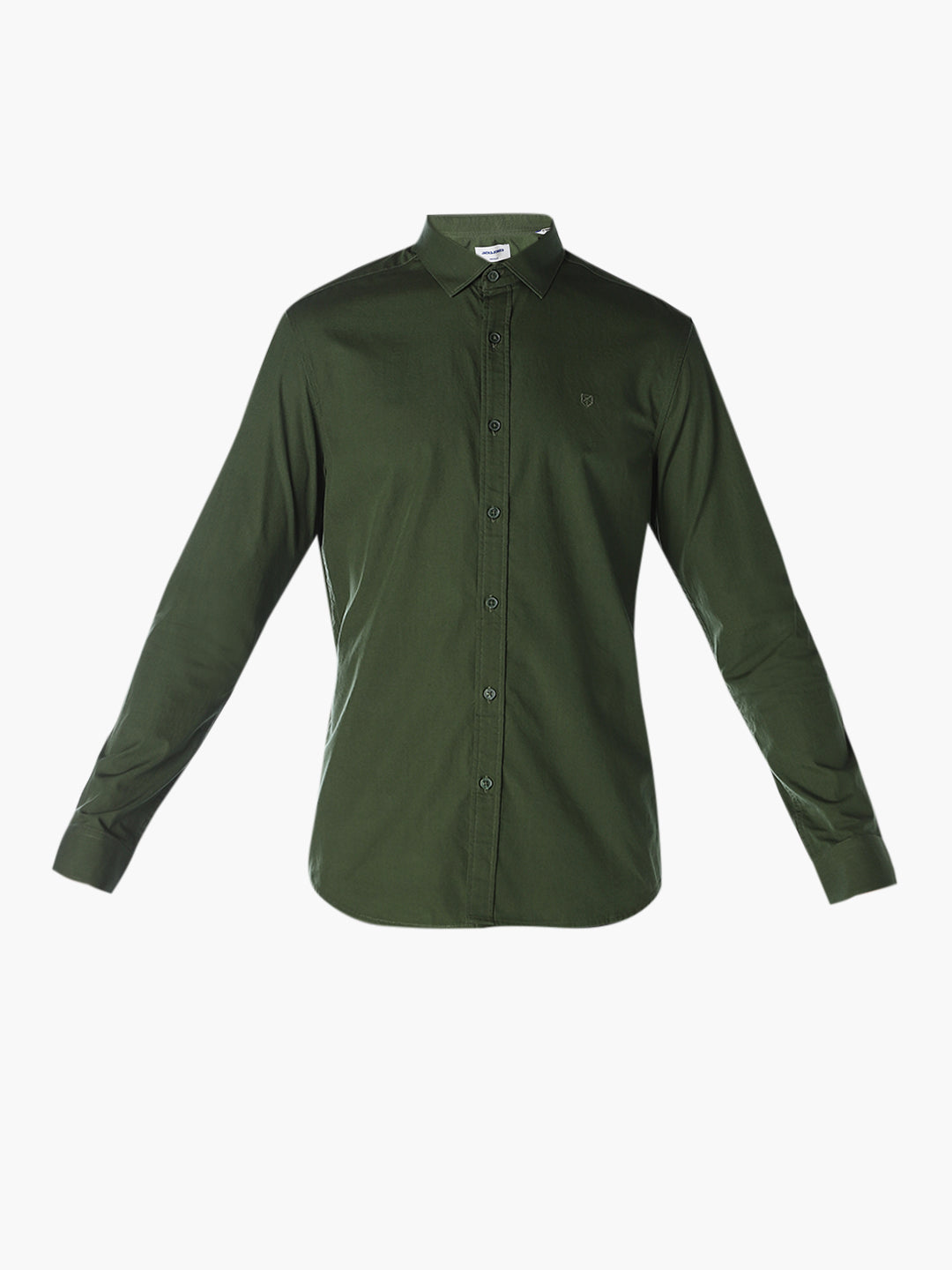 Dark Green Cotton Slim Fit Shirt
