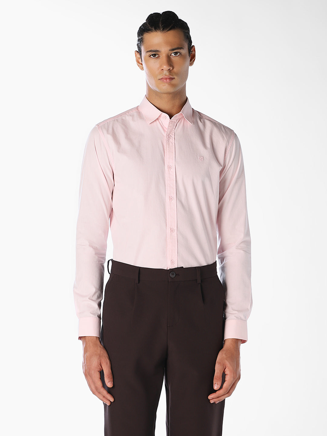 Light Pink Cotton Slim Fit Shirt