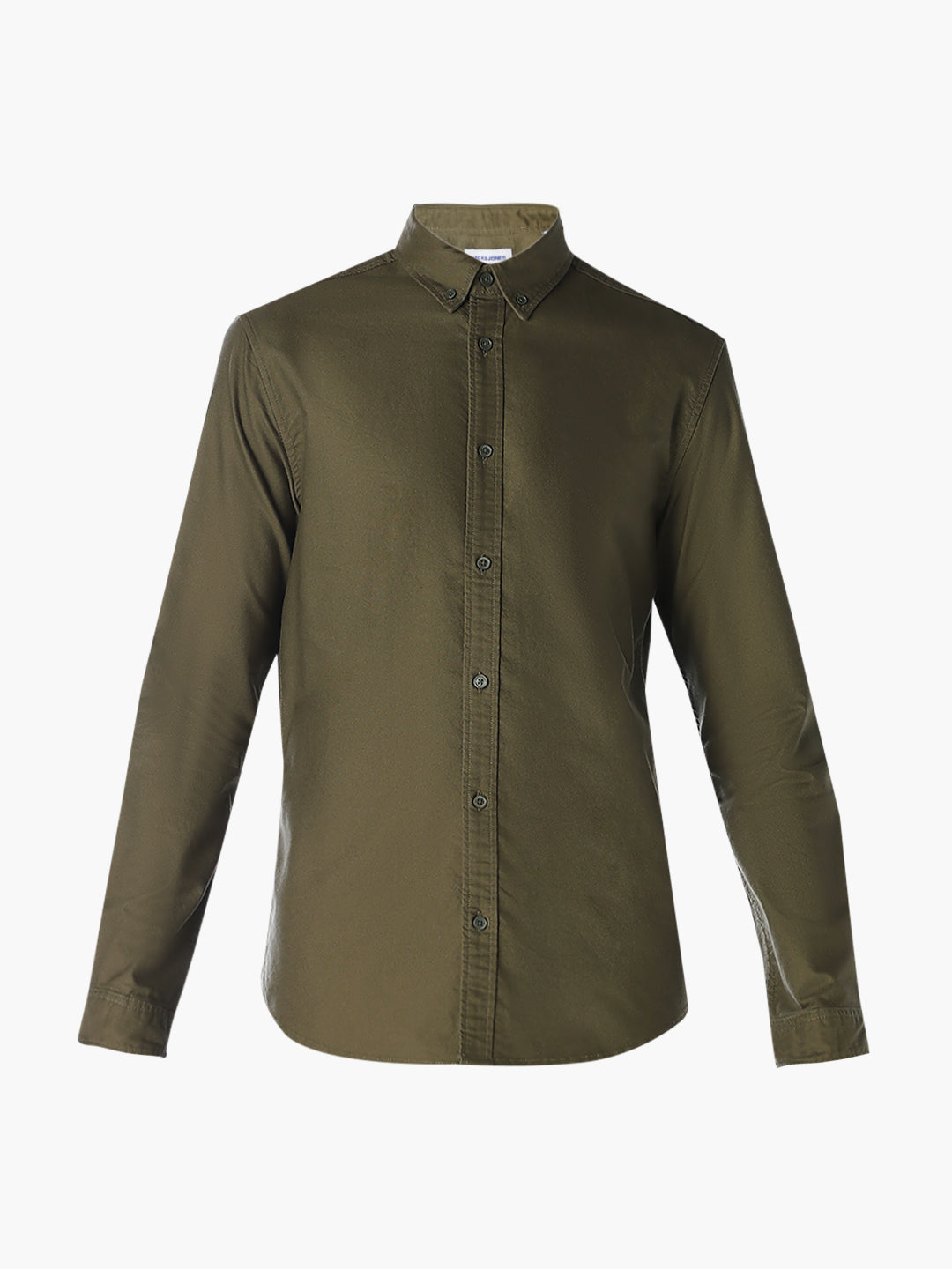 Olive Green Cotton Regular Fit Shirt