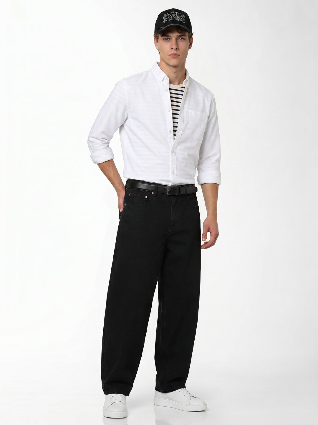 White Cotton Regular Fit Shirt