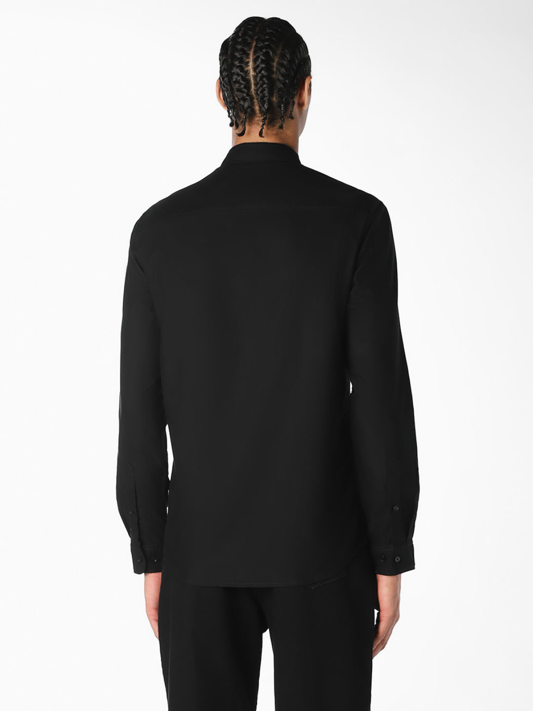 Black Cotton Regular Fit Shirt
