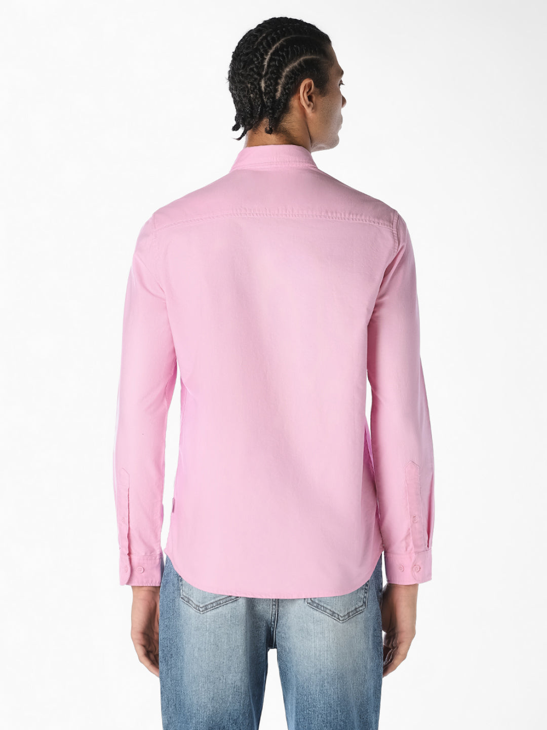 Pink Cotton Slim Fit Shirt