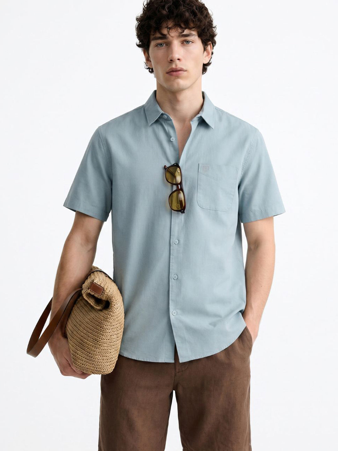 Grey Linen Blend Shirt