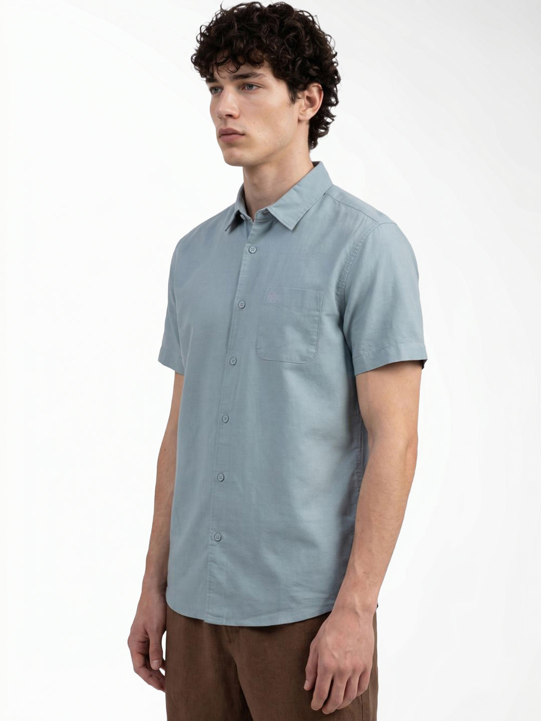 Grey Linen Blend Shirt