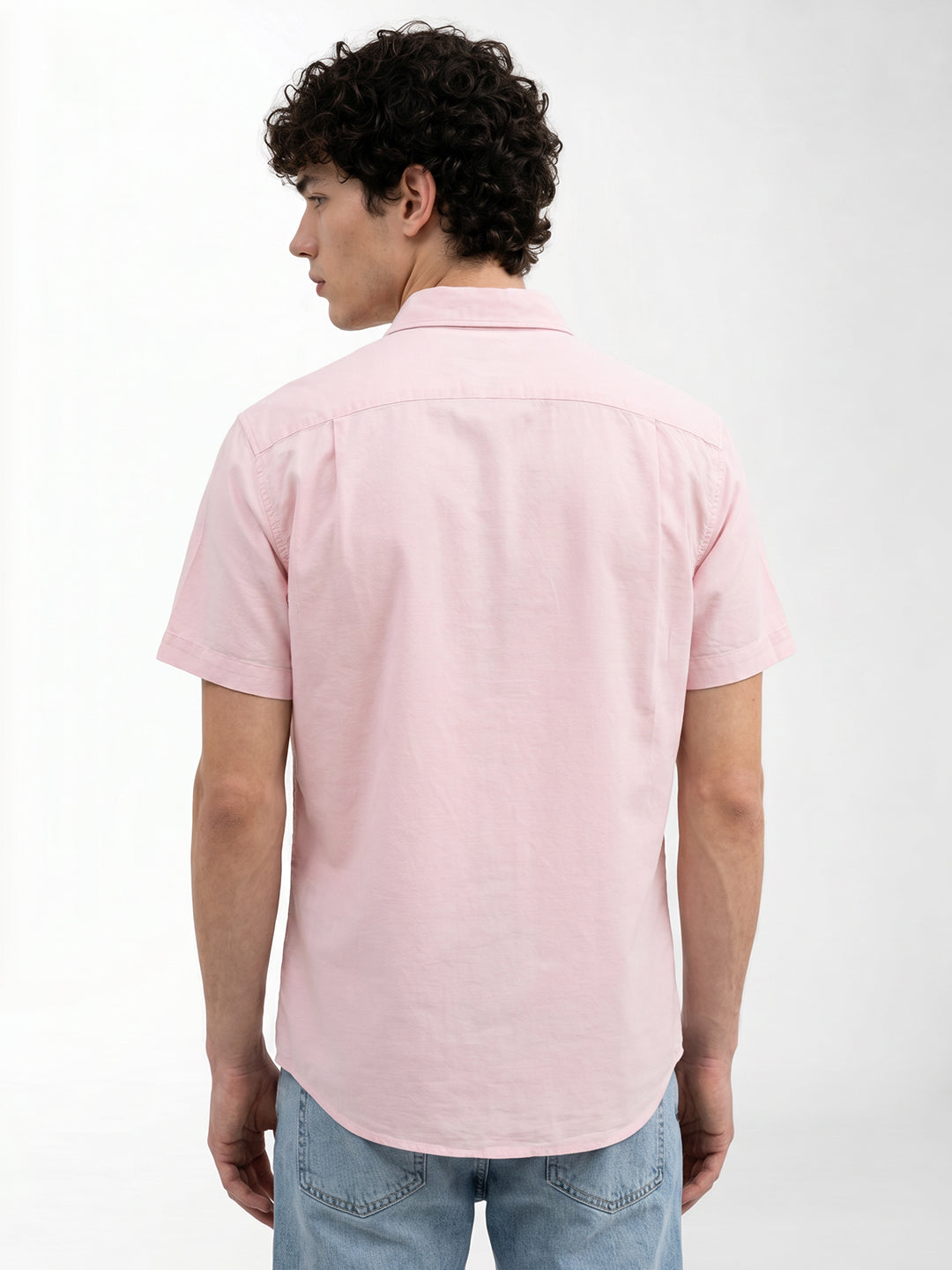 Light Pink Linen Blend Shirt