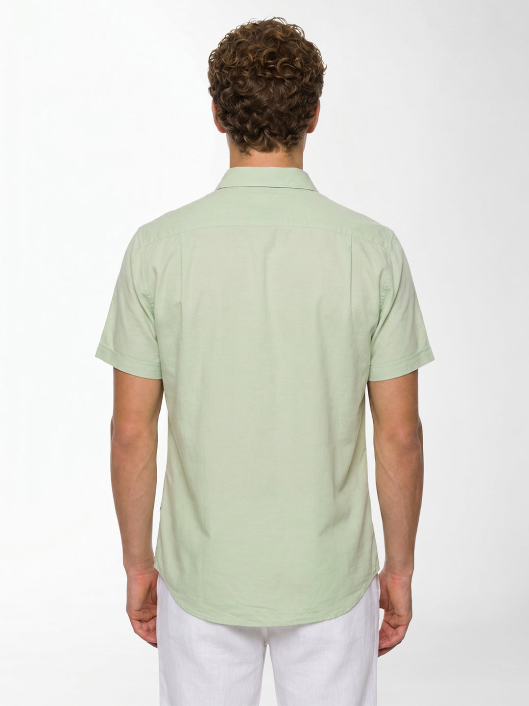 Pastel Green Linen Blend Shirt