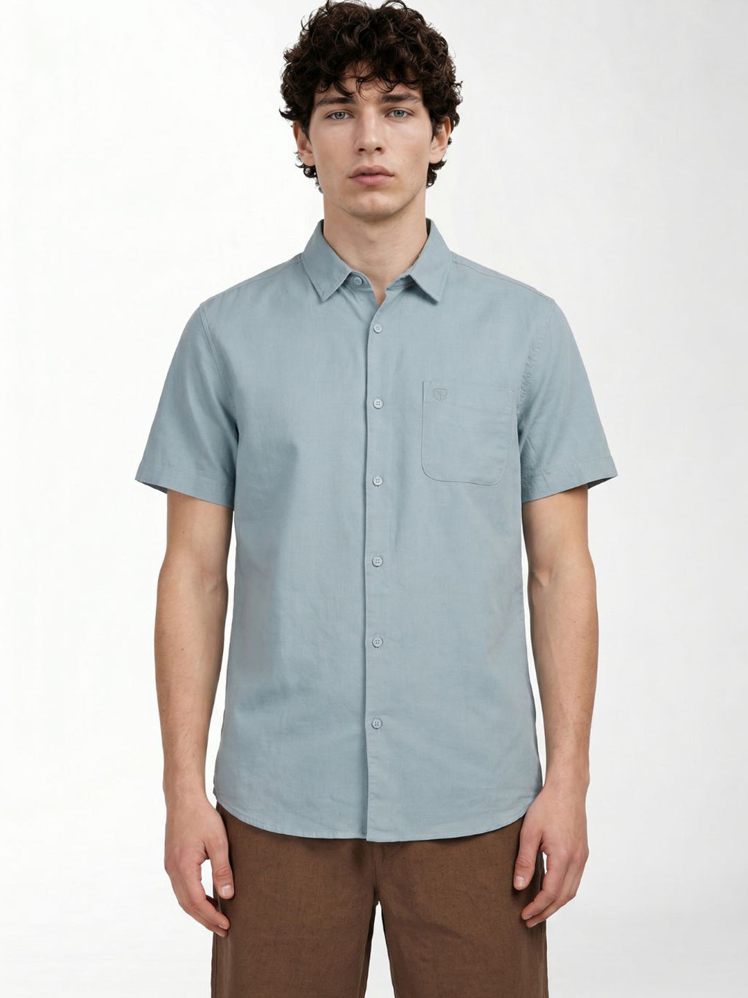 Grey Linen Blend Shirt