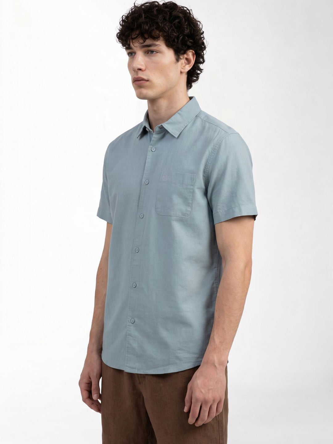 Grey Linen Blend Shirt
