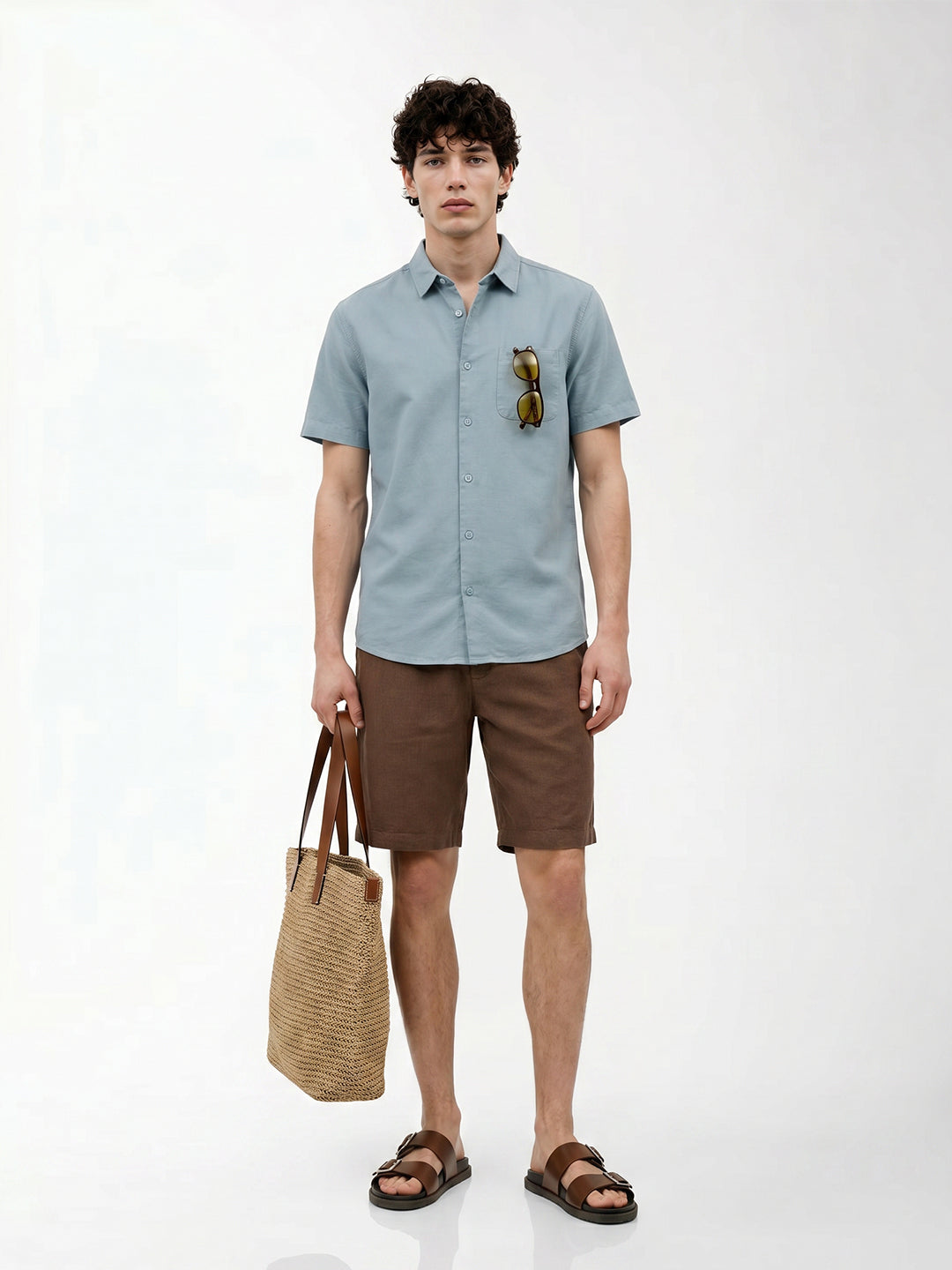 Grey Linen Blend Shirt
