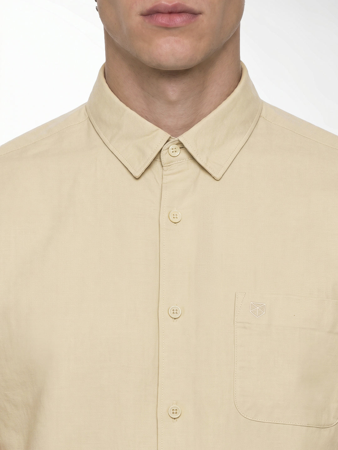 Light Brown Linen Blend Shirt