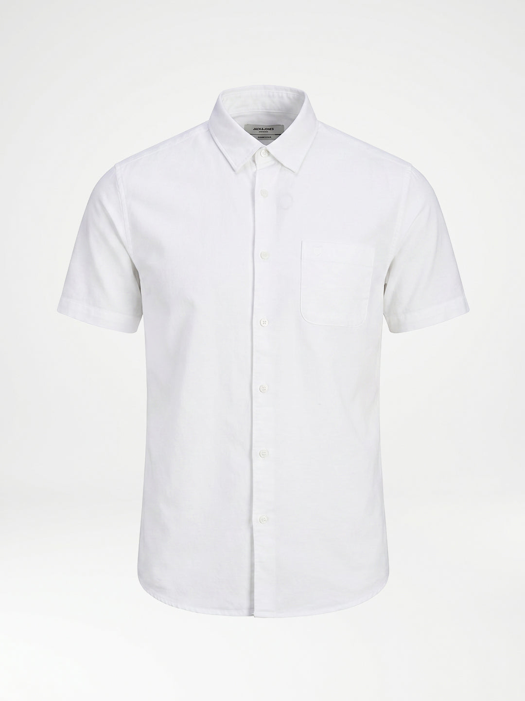 White Linen Blend Shirt