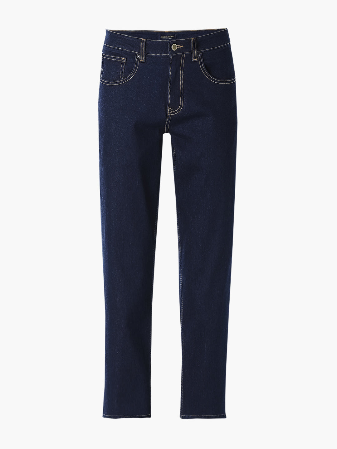 Dark Blue Contrast Stitch Bootcut Jeans