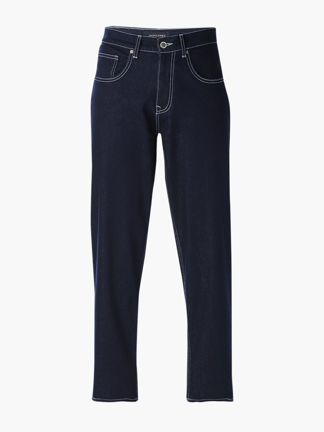 Blue Contrast Stitch Bootcut Jeans