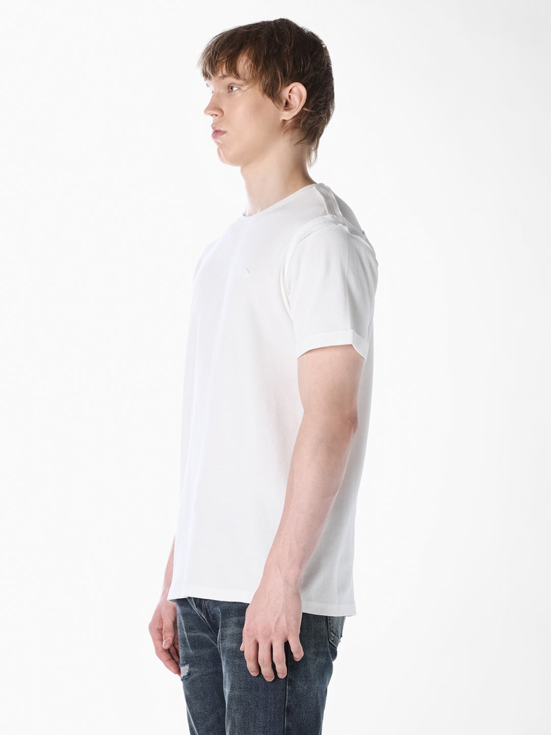 White Cotton Crew Neck T-shirt