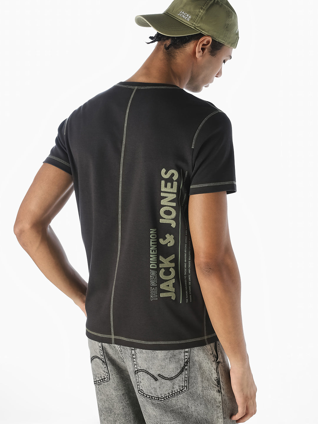 Contrast Stitch Cotton T-shirt - S