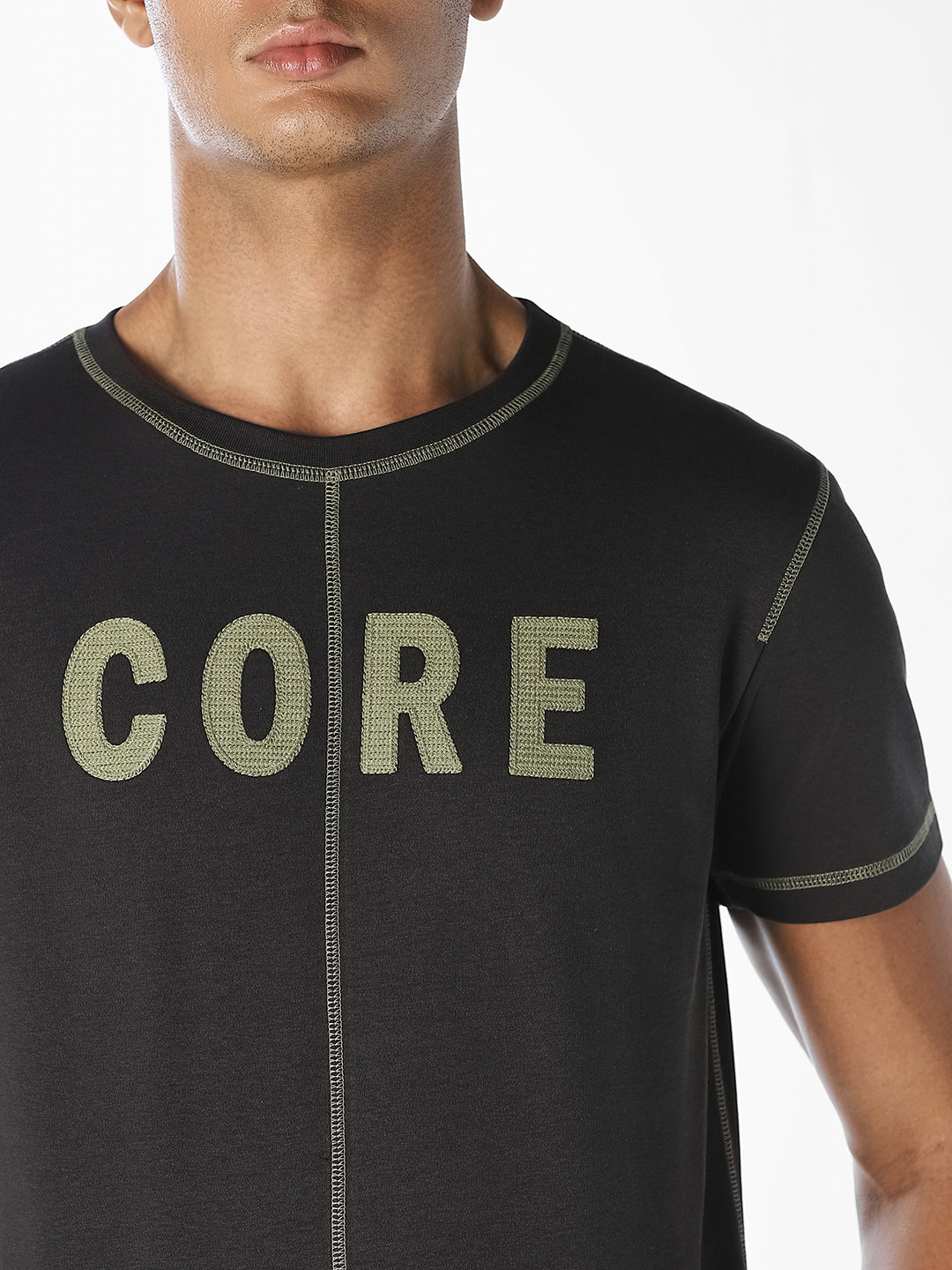 Contrast Stitch Cotton T-shirt