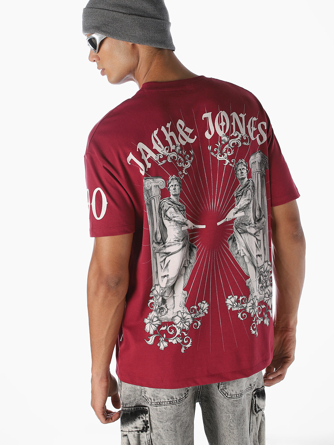 Red Printed Oversized T-shirt