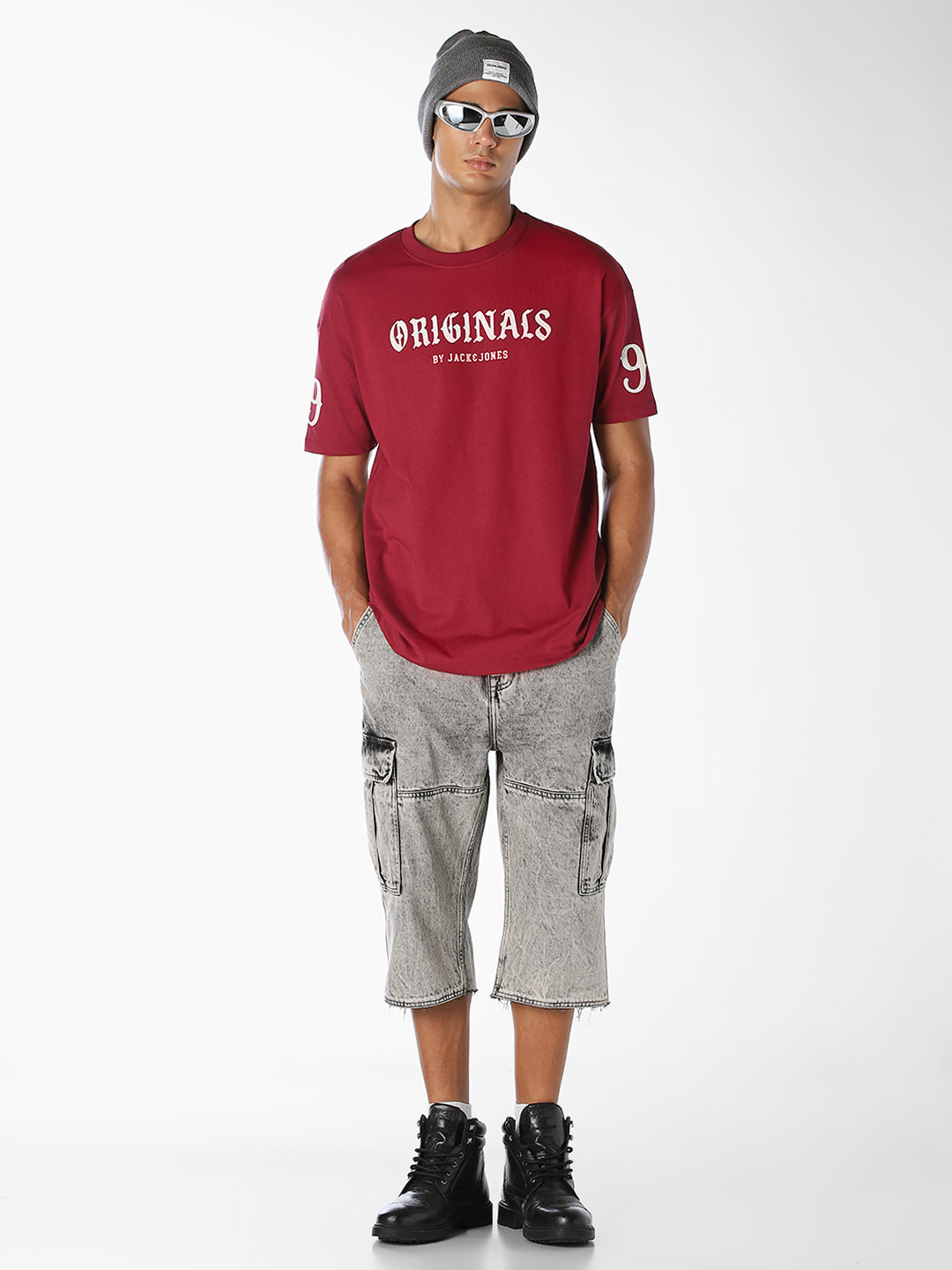 Red Printed Oversized T-shirt