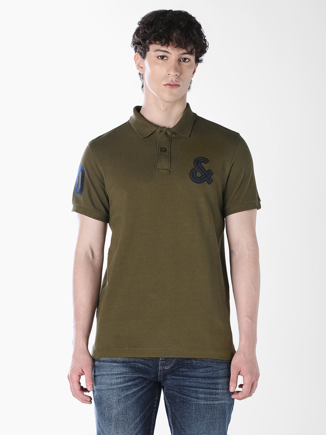 Green Logo Print Polo