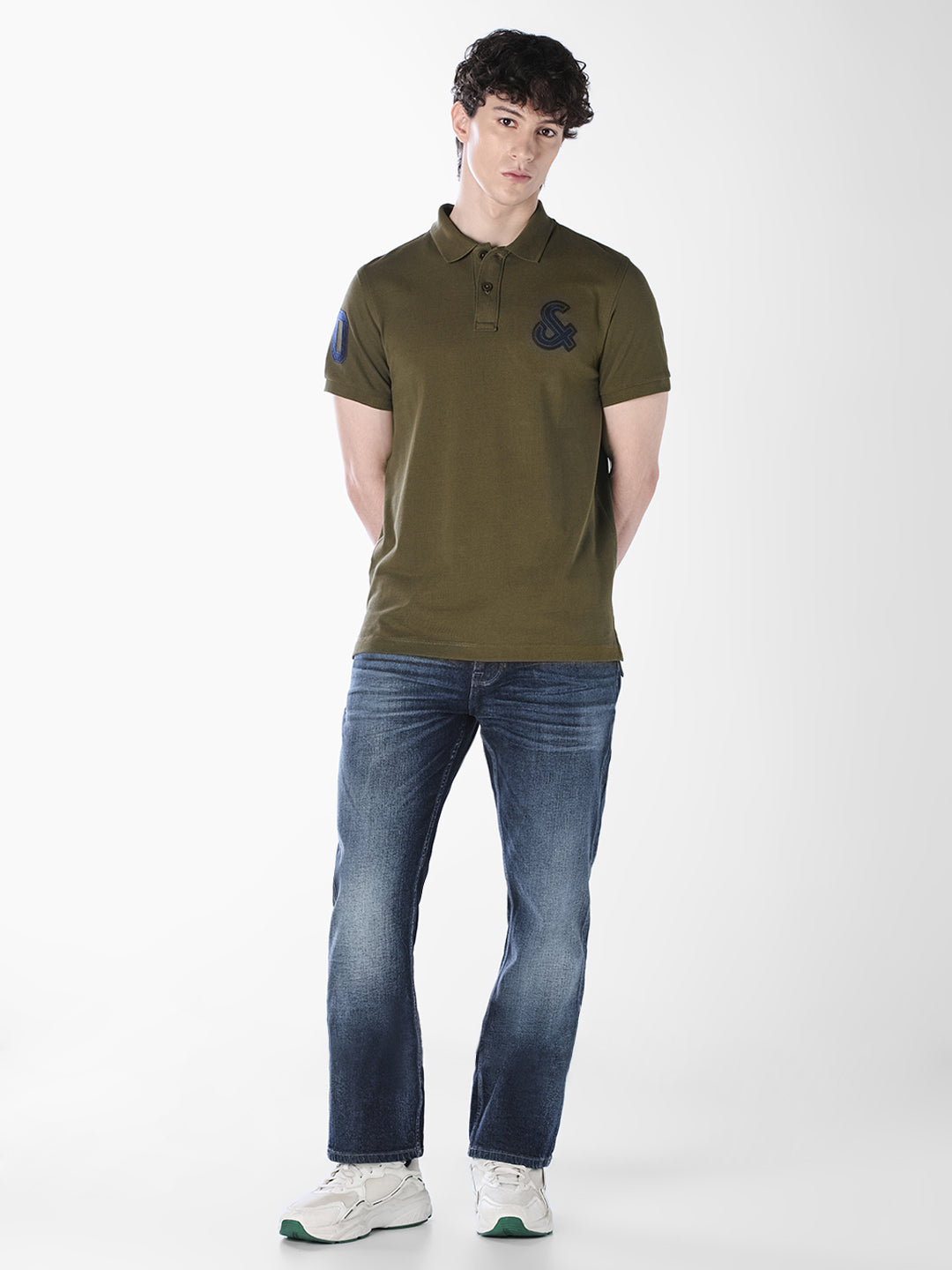 Green Logo Print Polo