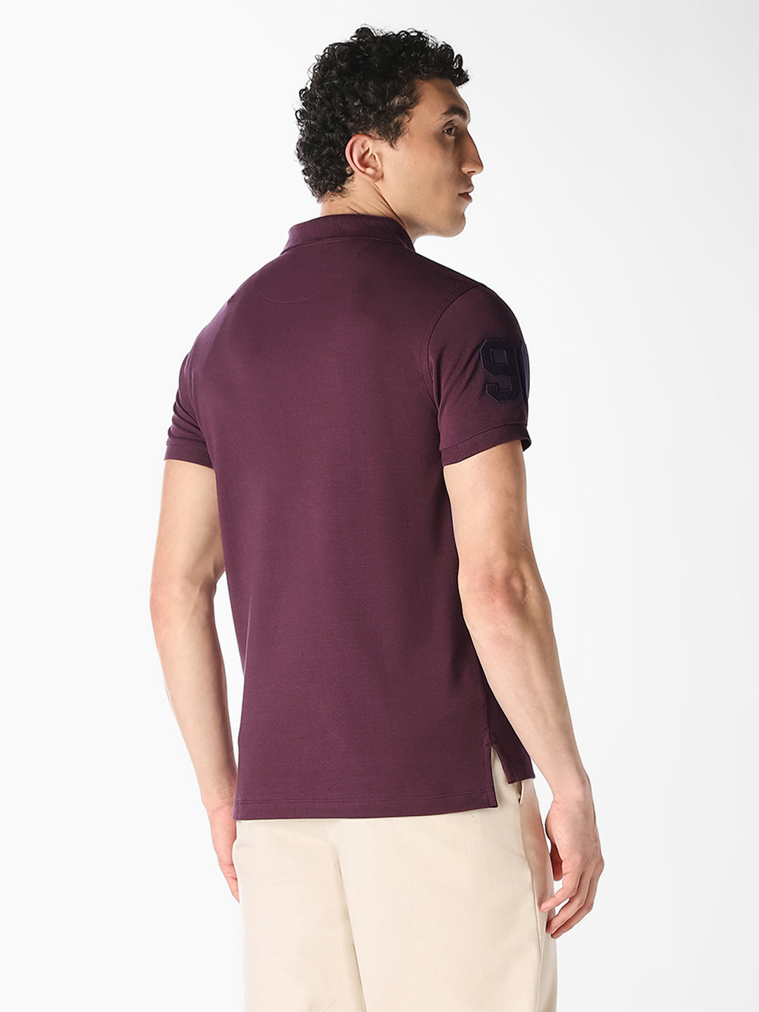 Knitted Cotton Polo - Mauve Wine
