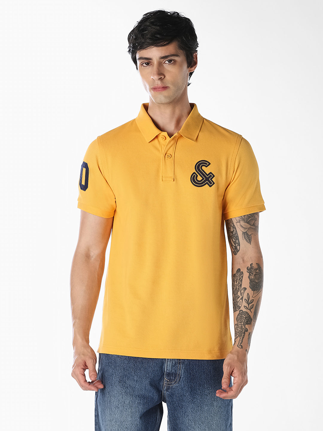 Knitted Cotton Polo - Yellow