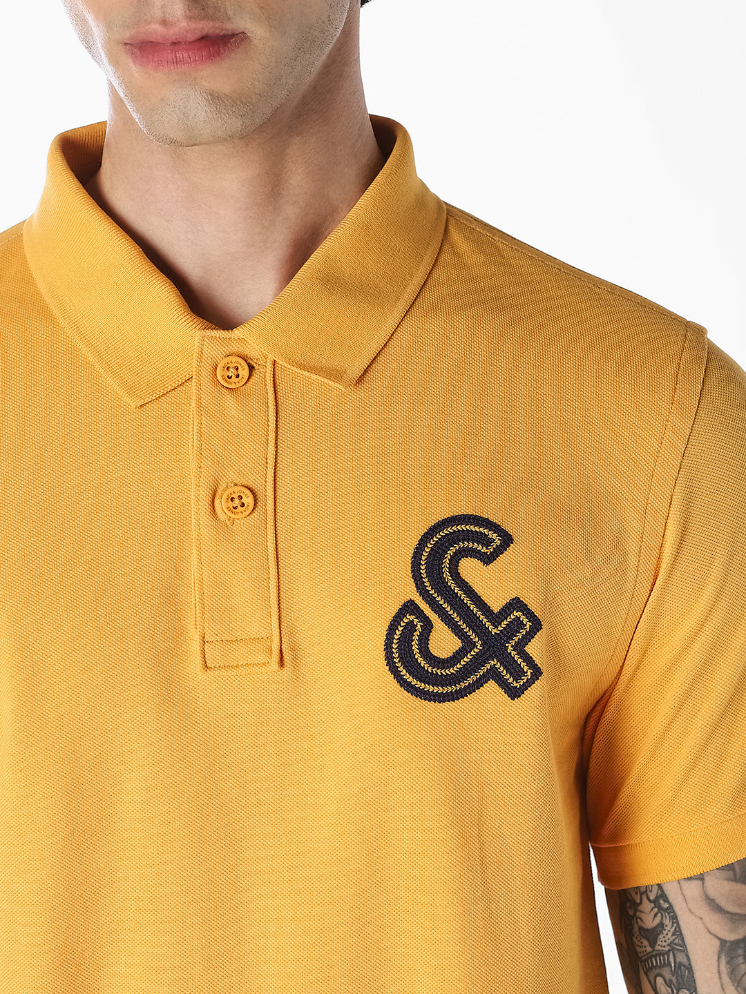 Knitted Cotton Polo - Yellow