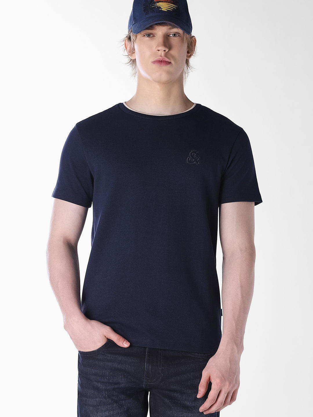 Dark Blue Regular Fit T-shirt