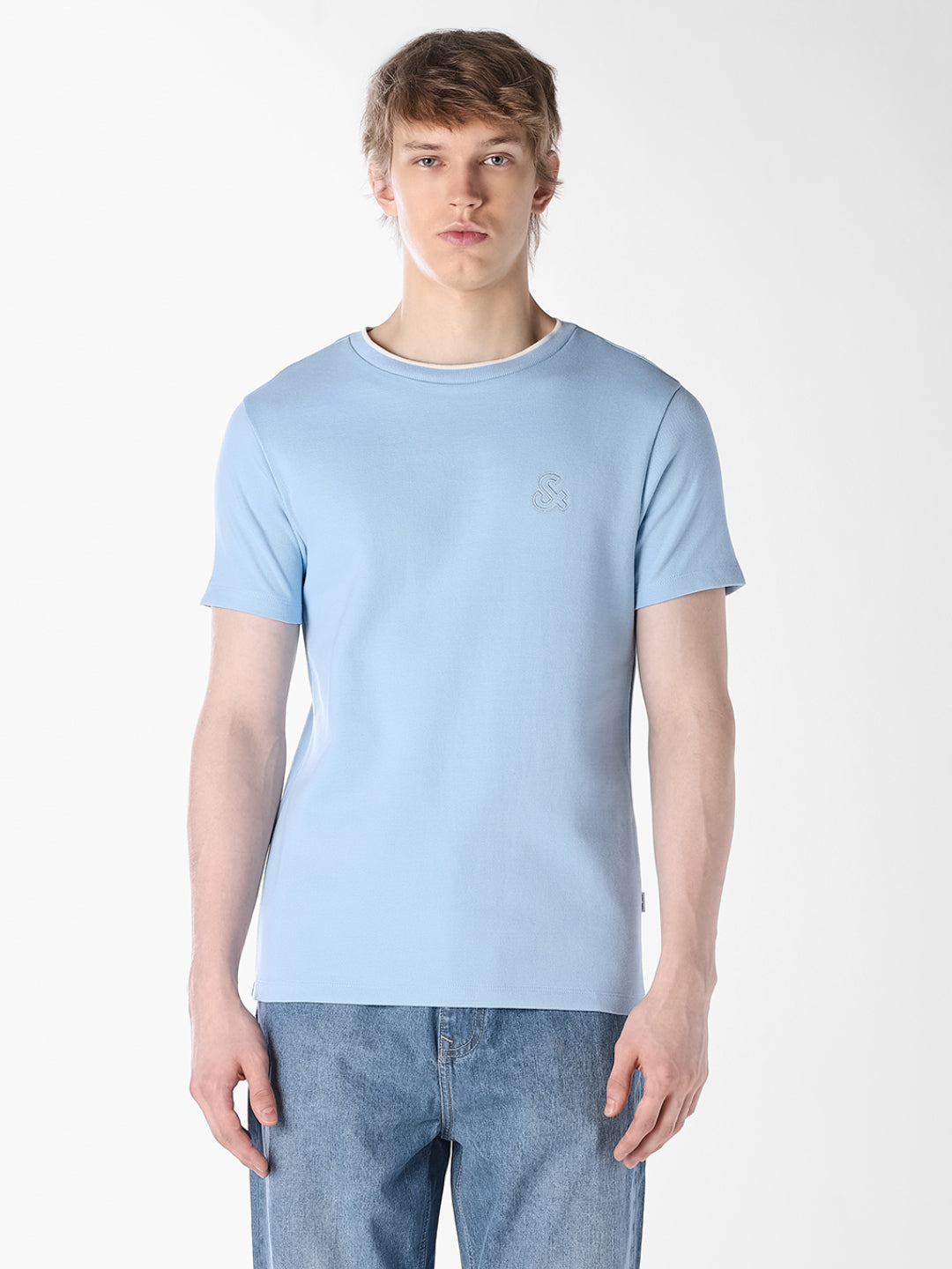 Blue Crew Neck T-shirt
