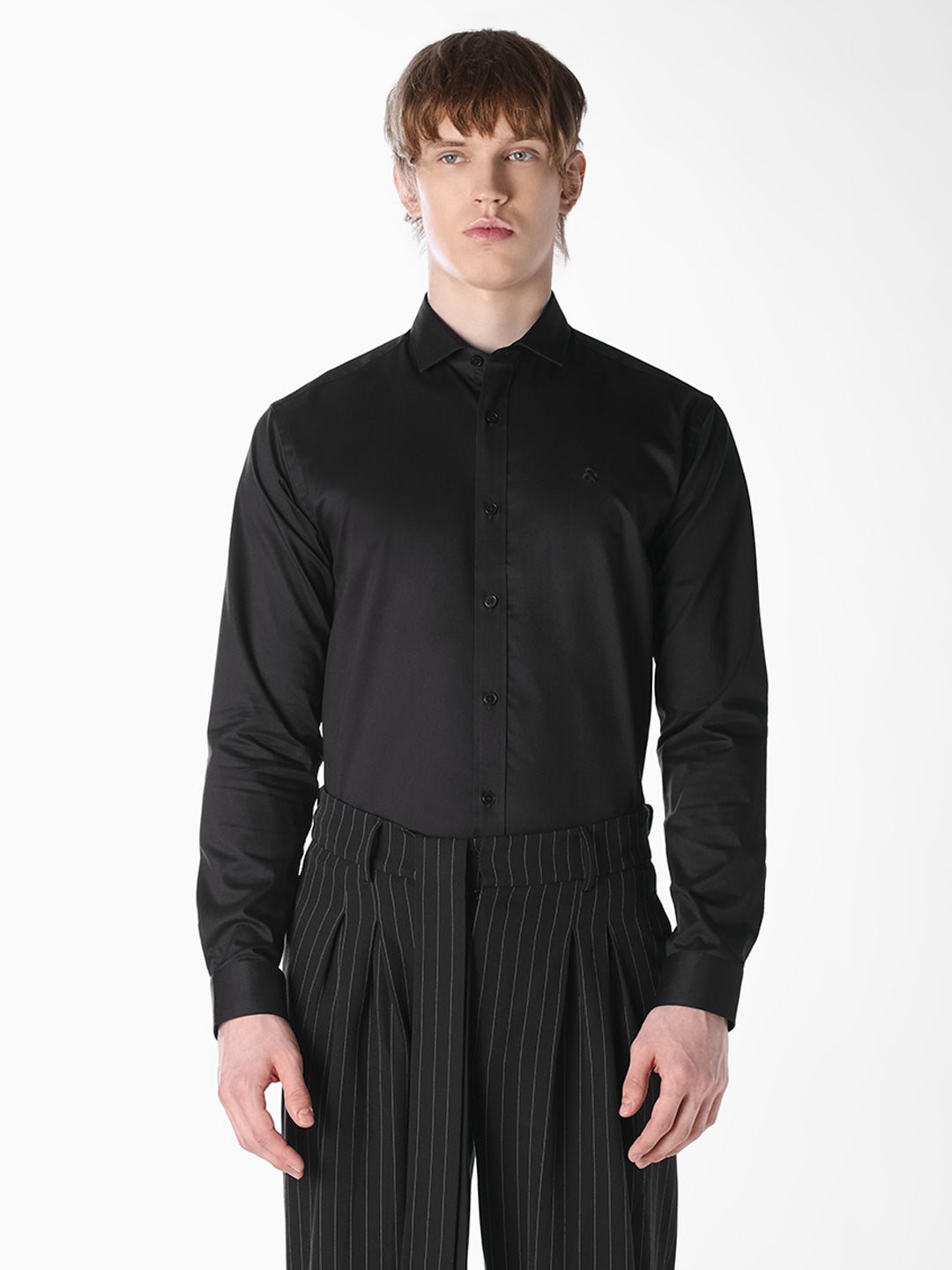 Black Regular-fit twill shirt