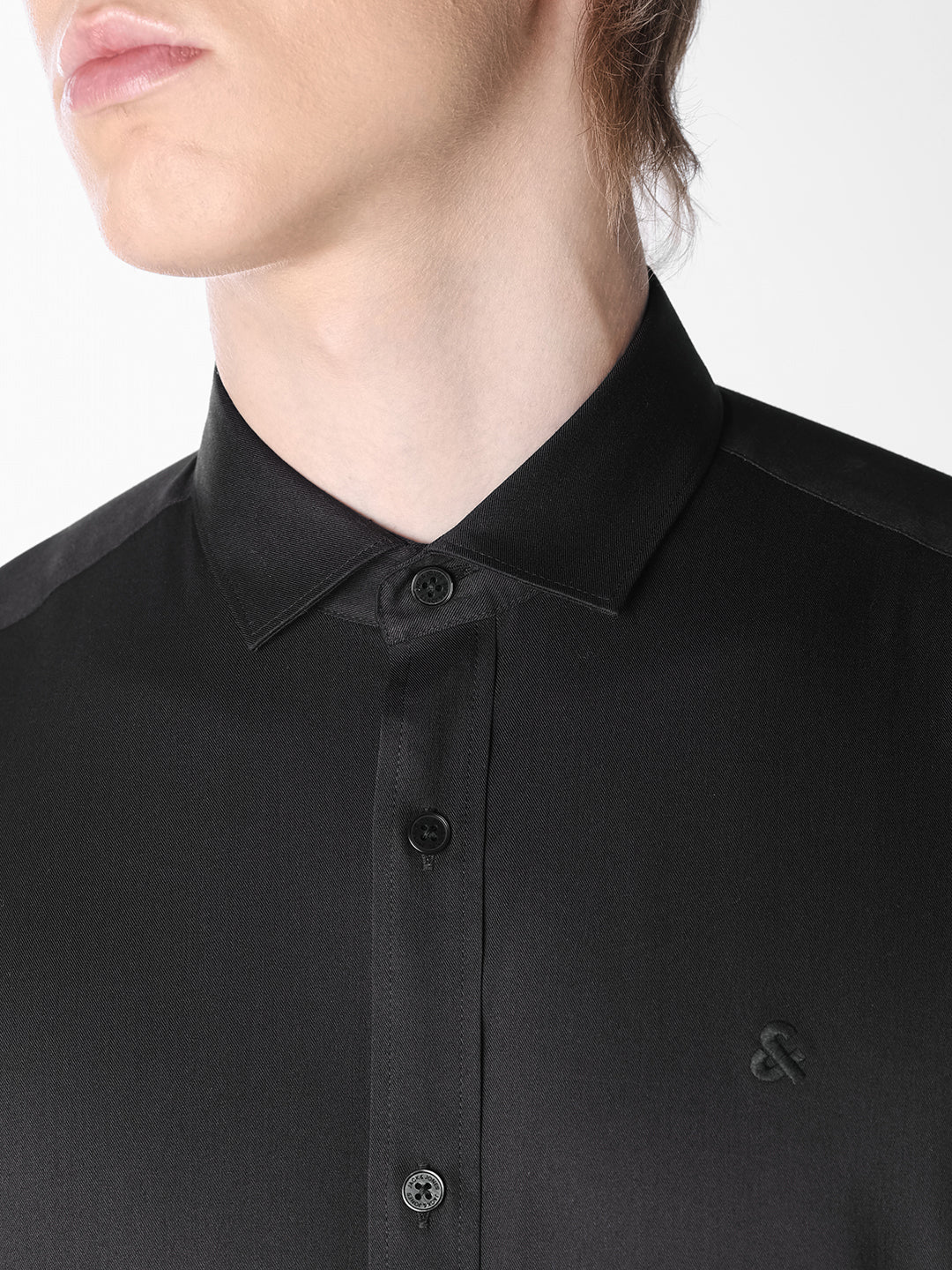 Black Regular-fit twill shirt