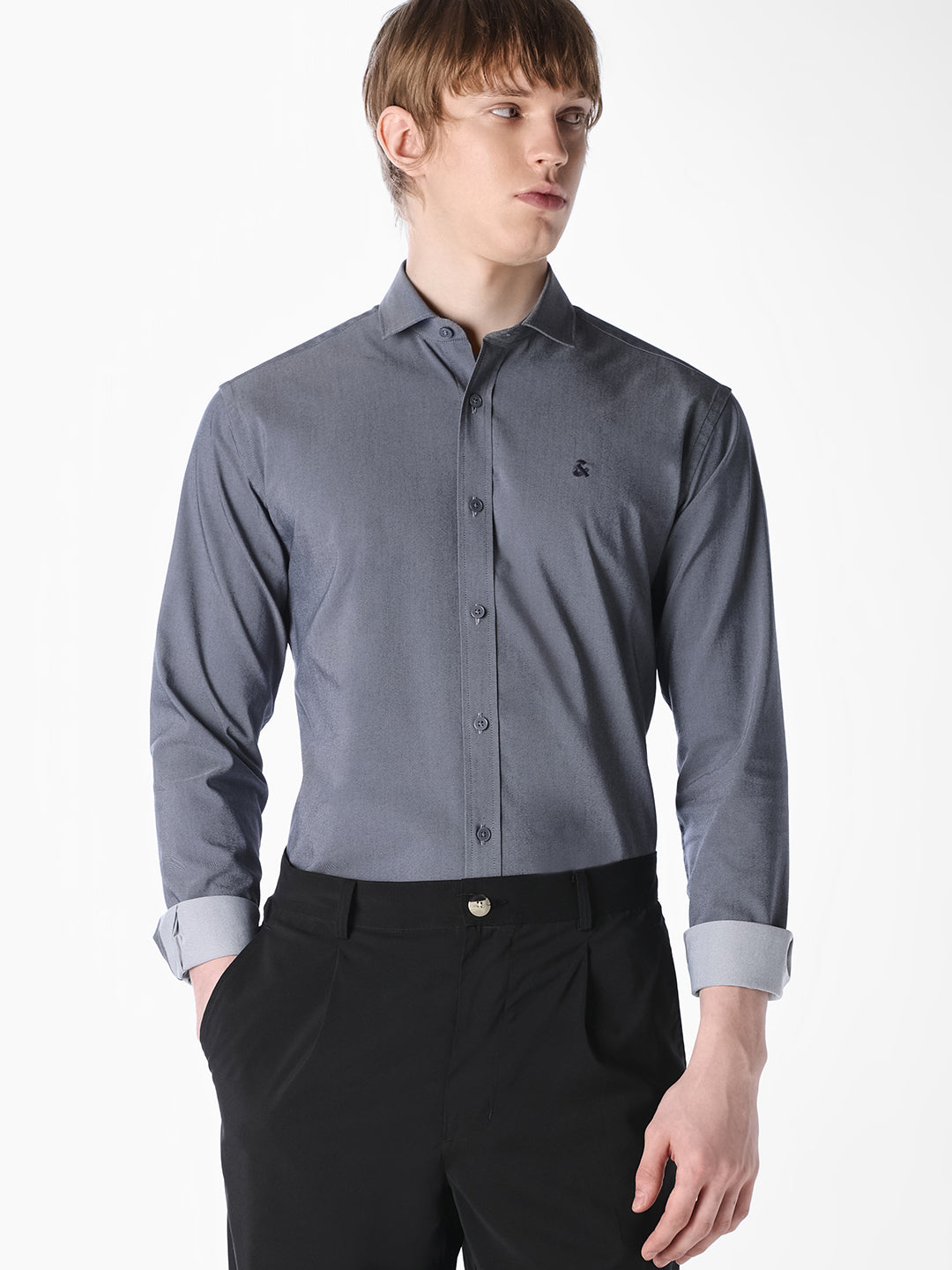 Navy Regular-fit twill shirt