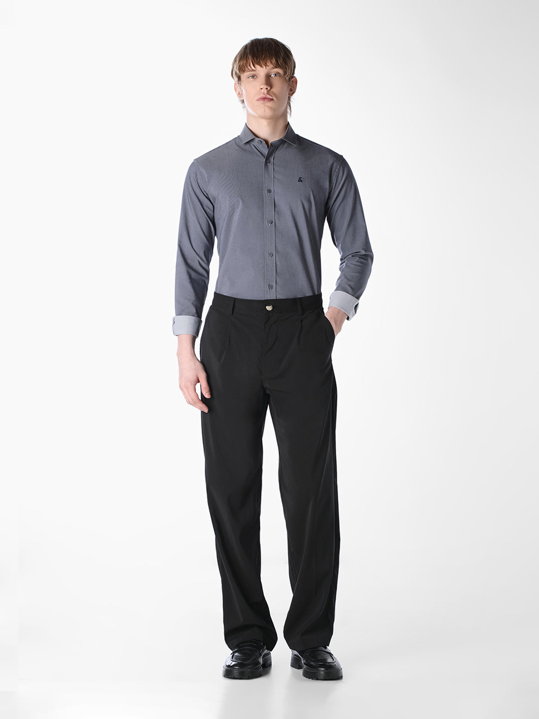 Navy Regular-fit twill shirt