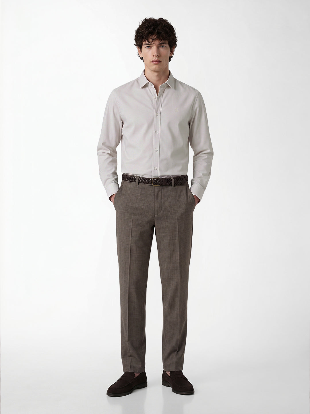 Grey Regular-fit twill shirt